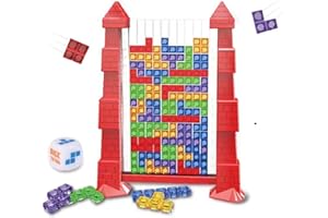 DONGTATA Giocattolo For Tetris Acrilico Giraffa/Castello For Tetris Gioco Giocattolo Esercitazione di pensiero dei blocchi di costruzione tridimensionali del puzzle giochi da tavolo (Castle)