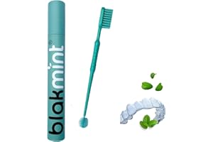 BLAKMINT LTD Retainer Cleaning Brush & Transport Case - Cleans Aligners and Retainers Anywhere. Dual Brush Head Technology, Penetrates Every Nook & Cranny