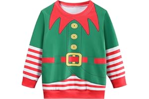 DHASIUE Kids Christmas Jumper Boy 3D Xmas Jumpers Childrens Elf Train Sweatshirt 3-10 Years