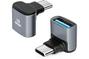 Seminer 90 Grad USB C auf USB 3.1 OTG Adapter (2 Stück), Rechtwinkliger USBC Typ-C Stecker auf USB Buchse Adapter, 10G Datenübertragung für Smartphone, Tablet, Laptop