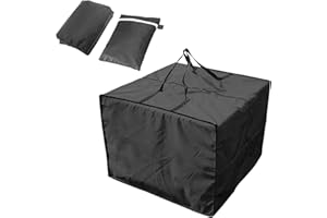 FRUNIMALL Borsa portaoggetti per cuscino da patio, impermeabile per patio, set di mobili da esterno, copertura per cuscini da giardino, borsa per il trasporto con manici e cerniera per mobili da esterno (nero)