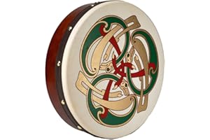 TERRAPIN TRADING Comercio Justo Tradicional 12'' Irlandés Celta Bodhran Con Batidor & DVD - Hecho a Mano En Irlanda