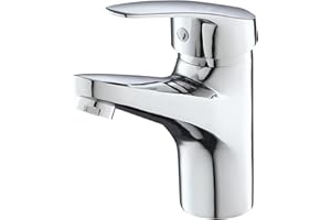 Eridanus Bathroom Sink Mixer Taps, Single Lever Hot and Cold Mixer Tap, Vanity Sink Faucet Sink for Lavatory Bathroom, Polished Chrome