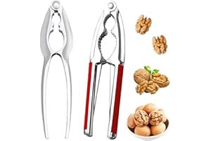 GxDxmBd 2 PCS Schiaccianoci,Acciaio Inox schiaccianoci,Noce Pinze,con Impugnatura Antiscivolo,Schiaccianoci Multifunzione,Schiaccianoci in Metallo,per Noci，mandorle，nocciole，Frutti di Mare (B)