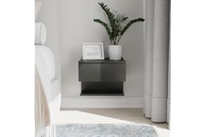 ComfortCove Wisząca Szafka Nocna, Wiszący Stolik Nocny, Ścienna Szafka Nocna, Podwieszany Stolik Nocny, Kolor: Czarny, Wymiary 35x30x31,6 cm.