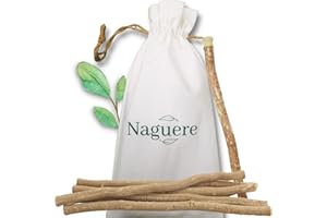 NAGUÈRE Siwak Naturel – 6 Batons de Miswak Sec + Pochon | Sans Conservateur & Écologique Sans Plastique | Dents Blanches & Haleine Fraîche | Disponible en Différentes Quantités