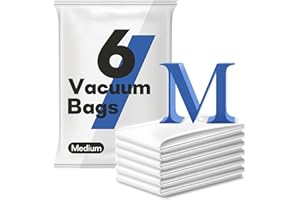 VACBIRD Paquete de 6 bolsas de almacenamiento al vacío medianas (70 x 50 cm), bolsa de compresión reutilizable para ahorrar espacio para ropa, colchón, manta, almohadas, edredones, colchas, viajes