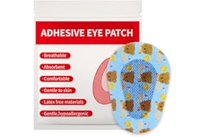 AndicAge Parches adhesivos de dibujos animados para niños y niñas, almohadillas desechables para ojos perezosos, ambiliopía, material más suave, azul (60 piezas)