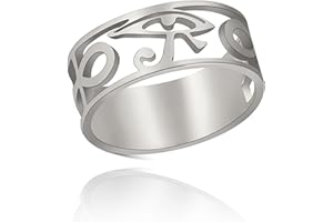 SIPURIS Anillo de ojo de Horus egipcio anillo giratorio de acero inoxidable para hombre anillo giratorio para aliviar el estrés boda para mujeres parejas promesa