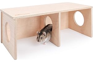 Niteangel Hamster Secret Peep Schuppen 2-Kammer Versteck & Tunnel Erkundungs-Spielzeug, Small - for Dwarf Hamster (S)