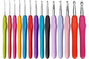 YALIXUAN Crochet Hooks Set, 14 Pcs Crochet Kits for Beginners Adults, Ergonomic Soft Grip Handles, Smooth Knitting Needles Kit for Arthritic Hands, Crochet Needle Best for Women