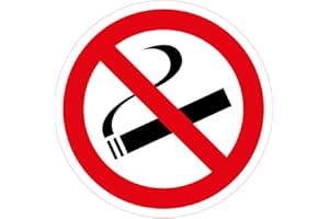 WALL-ART-DESIGN 'Lot de 10 stickers Diamètre 10 cm "Fumer interdit, autocollant, rayures et résistant aux intempéries