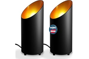 ‎CHARLIQUE charlique® LED Uplight Spot (2 Stück) schwarz, 6W, Bodenstrahler, LED Bodenleuchte für indirekte Beleuchtung, Bodenlampe innen mit GU10 Lampe 230V, warmes Licht mit 2700 Kelvin