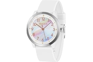 SOCICO Kids Watch Analogue, 5ATM/50M Waterproof Wrist Watch Children Girls Boys Teenagers Easy Read Kids Quartz Minimalist Watches for 8-18 Years