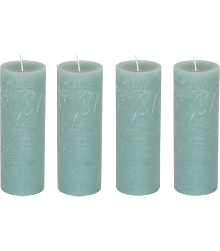 Set Di 6 Candele Rustiche A Colonna, 7x8 Cm, 30 Ore Di Combustione, Senza Fuliggine, Colori Assortiti - 3
