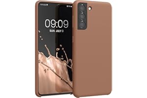 kwmobile Carcasa Compatible con Samsung Galaxy S21 Funda - Case TPU y Silicona antigolpes - Apto Carga inalámbrica - café Capuchino