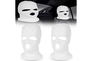 Quxvena 2 Stück Lustige Autositz Kopfbedeckung, Sitzbezügesets Auto Kopfstützenbezug Set, Kreative Kopfstützenschutz Abdeckung, Universal Kopfstützen Abdeckung für Autos(Weiß)