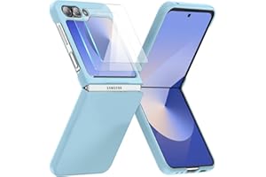 WEYNRBOX for Samsung Galaxy Z Flip 6 Hülle,Galaxy Z Flip6 Handyhülle mit 2 Pcs Displayschutzfolie,Hard PC Case Militär Stoßfest Schutzhülle Kratzfest Cover für Samsung Flip z 6 5G,Blau