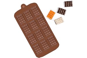 Hotype Moules à Chocolat, Moules Mini en Silicone à Chocolat, 12 Cavités Antiadhésifs Moule à Fondant, Facile à Démouler, pour Chocolats Maison, Pralines, Bonbons, Gaufres, Décoration de Gâteau