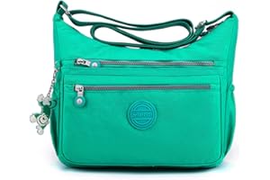 MeCooler Sac bandoulière Imperméable Sac Besace Loisir Sac Porté épaule Léger Femme Sacoche de Cours Sport Sac à Main pour École Voyage,Vert,L