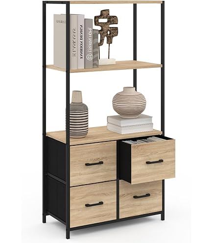 IDMarket Set Di 4 Ripiani DETROIT Per Armadi E Cucine – Design Industriale In Legno E Metallo, Dimensioni Variabili, Organizer Per Stoviglie