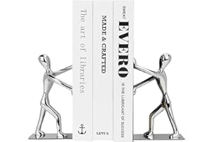 ‎KIONEER Kioneer Robuste Buchstützen aus Edelstahl, Schwerlast-Buchstützen,Kung Fu-Man, rutschfest, für Zuhause, Büro, Bibliothek, Schule, dekorative Buchstützen