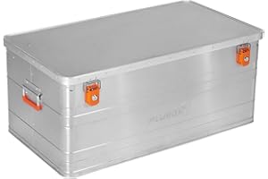 Alubox B140 - Aluminiumbox Transportbox 140 Liter Alukiste mit Deckel & Gummidichtung - Inhalt vor Staub und Spritzwasser geschützt, inkl. 2 Zylinderschlösser, Maße (90 x 49 x 38 cm) abschließbar