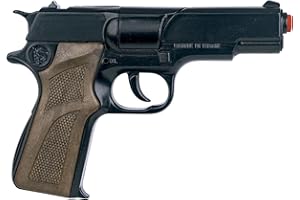 GONHER Funny Fashion Costume Accessory Police Theme Party Metal Pistol Police Officer Bandit 17 cm Multi-Coloured