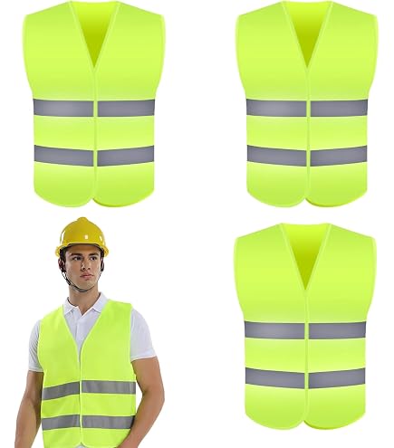 Lot De 2 Gilets Jaune Sécurité Réfléchissants - Adulte Taille Unique - Pour Voiture, Vélo, Chantier - Normes UE