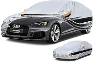 Holthly Autoabdeckung 100% Wasserdicht, Auto Abdeckplane für Limousine Vollgarage Regen Sonne Staub UV Schutz. Autoplane Passend für BMW 3er, Audi A4 A5, VW Passat Arteon.