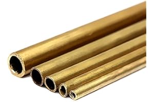 Honfitat Tubi di Ottone Tondi Diametro 2-6Mm per Costruzione di Modelli Tubi di Ottone Lunghi 300Mm - 4Mm