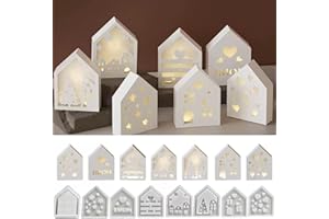 A RAY OF SUNSHINE 7 Stück Silikonformen Gießformen Häuser,Gießform Kerzenhalter Haus,Haus gießformen,Weihnachten Silikonform Haus,silikonform Gießformen,DIY Silikonform Häuser,haus giessformen Mini Haus,Kerzengießform