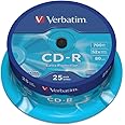 Verbatim CD-R Discs with Extra Protection 25 Spindle Pack, Bulk Pack 25 x CD-R Blank Discs with Extra Protection, 52x Speed, 