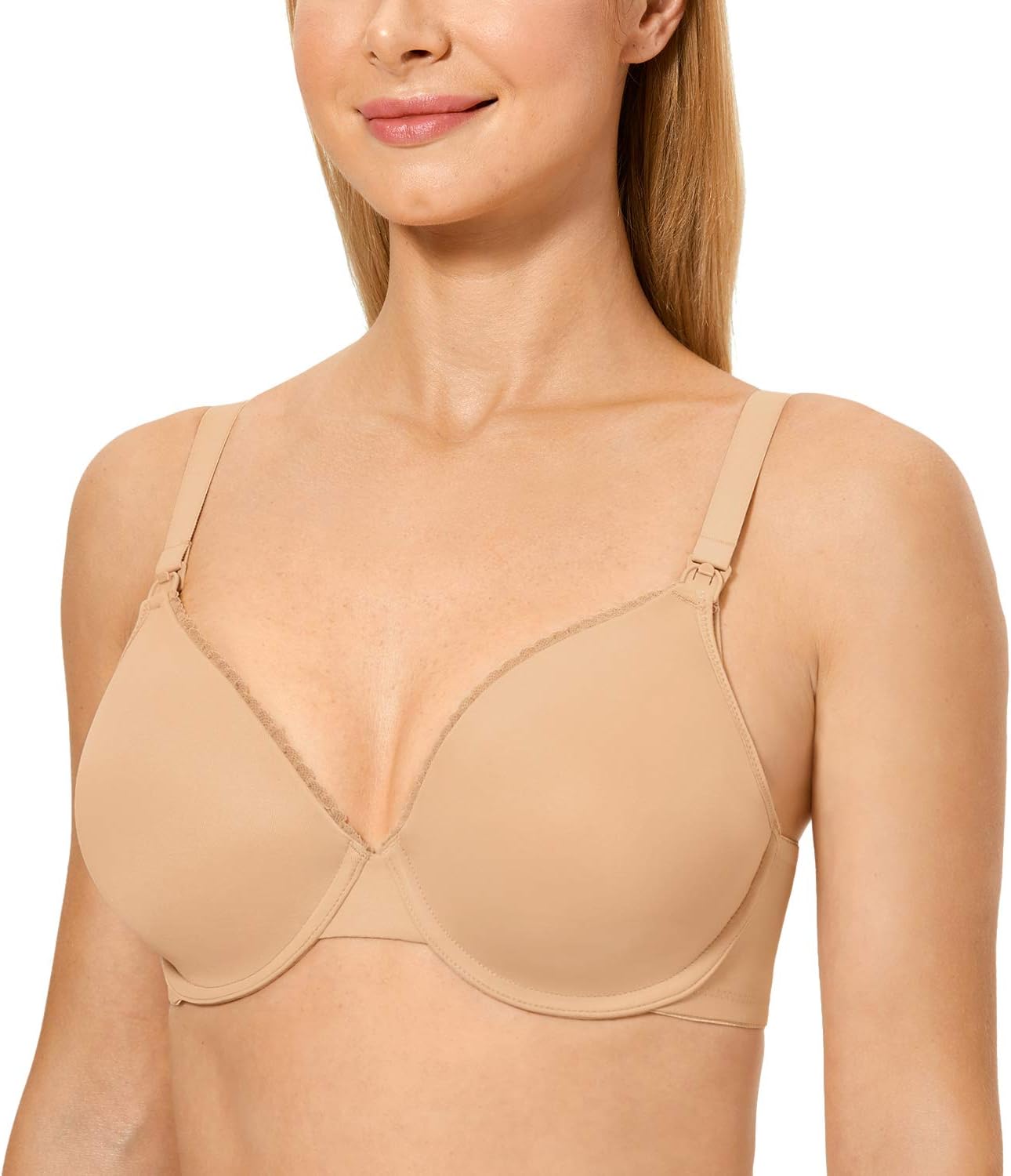 Gratlin Women's Full Cup Lightly Lined Plunge Underwire Maternity Nursing Bra
