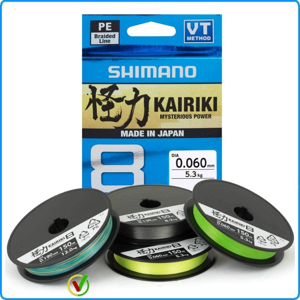Shimano Kairiki 8, 300 Metros, Multicolor, Hilo de Pesca Trenzado, 59WPLA68R2