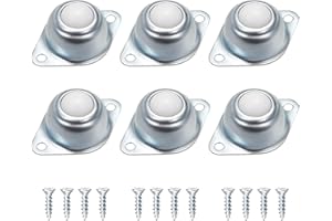 XPOOP 6 Stück Fördergelagerte Möbelrollen, Möbelrollen Klein, Flache Kugelrollen, Lleicht zu Montierende Lagerkugeln, Mit 12 Passenden Schrauben, Geeignet für Möbelrollen mit Geringer Geräuschentwicklung