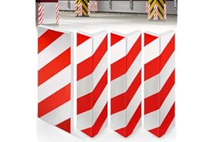 LAISHUNHE 4er Set Garage Wandschutz Selbstklebend Autotür Kantenschutz Garage Türkantenschutz Selbstklebend Garage Türkantenschoner Rammschutz Autotür Prallschutz Rot & Weiß 40x15cm