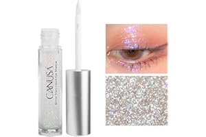 Canusa Liquid Glitter Eyeshadow | Long Lasting | Liquid-type | Quick-Drying | glitter eyeshadow that shimmers like shattered glass in every angle | 2g/0.07 Fl Oz (Light Gray)