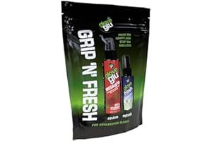 GLOVE GLU gloveglu Men's Mega and Fresh Bundle Football goalkeeping Grip Enhancer MEGAGrip and GloveFresh Pack, Black, One Size