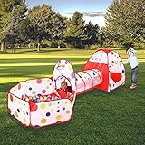 MAIKEHIGH interior / exterior túnel del juego y la tienda del juego de Cubby de Tubo Tipi 3 en 1 zona de juegos infantil para bebés Juguetes para niños BOLAS NO INCLUIDO