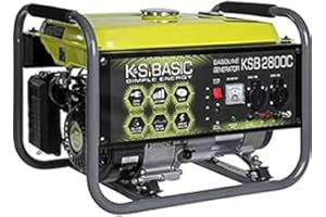 K&S KÖNNER&SÖHNEN Generador de gasolina KSB 2800C, motor de gasolina de 4 velocidades de 6,5 CV, alternador Kupfer, regulador de encendido automático (AVR), generador de 2800 vatios, 16 A, 230 V