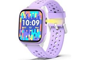 ZONEY Smart Watch for Kids, Christmas Birthday Gift Watch with Flashlight, IP68 Waterproof 1.5" Fitness Tracker, 12 Games Pedometer,Heart Rate,Sleep Monitor with APP for Girls Boys Teens 5-16, Purple