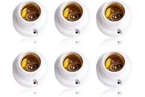 OMIGA Portalampada e27 6 Pezzi Portalampada da Soffitto max. 60W AC 220V Porta Lampada da Soffitto Adatto a tutti i tipi di luci a LED Bianco