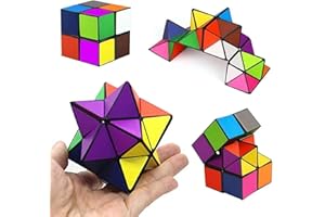 MAOZHOU Magic Star Cube Set,2 in 1 Colorful Infinity Cube,Transforming Cubes,3D Puzzle Twist Toy Creative Decompression Cube for Kids and Adults