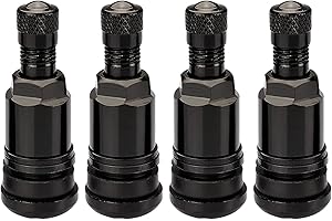 LYRAMIS 4 Pièces Valve Pneu Voiture,de Valves en Acier Universelles Jante Motos Pneus Métalliques Universelle Jantes Voitures Métal Embout Gonflage,pour Velo Moto Adaptateur Demonte Pression Outils Bouchons