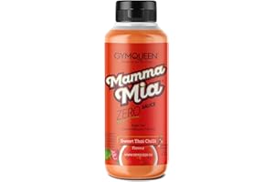 GymQueen Mamma Mia Sauce Zéro, à teneur réduite en calories, sans graisse & sans sucre ajouté, pour affiner les plats ou comme vinaigrette, végétarienne, Piment Doux Thaï