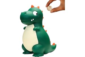 Mikytoper Dinosaur Piggy Bank for Kids,Large Dino Money Box for Boys and Girls as Birthday Enrollment Baptism Birth Gifts (Green naughty Dinosaur)