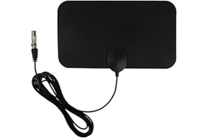 KERUTO Indoor TV Aerial,50 Miles Range 360°Reception TV Aerial Indoor Support 4K HDTV for TV Antenna with Signal Booster, 12FT Coaxial Cable, Clear Picture & Sound, Suitable for Local Channels