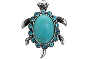 YAZILIND Mignon Tortoise Turquoise Strass Tibet Argent Anneaux