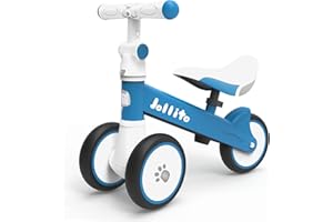 ‎JOLLITO JOLLITO Kinder Laufrad, Einstellbar Kleinkind Baby Fahrrad 12-24 Monat mit 3 Leise Räder, Kein Pedal Balance Bike Walker Spielzeug Laufrad ab 1 Jahr Alte Jungs Mädche (Blue)
